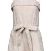 Alice & Olivia - Beige Sleeveless Belted Linen Romper Sz 2