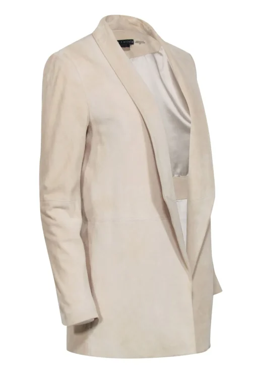 Alice & Olivia - Beige Suede Open Front Blazer Sz S
