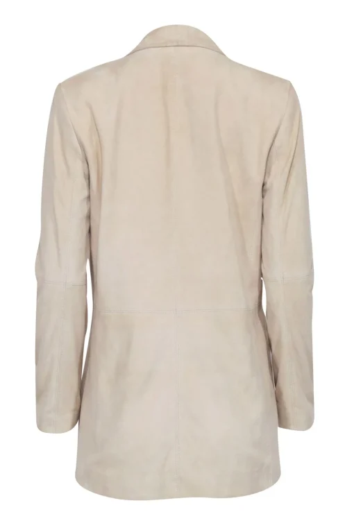 Alice & Olivia - Beige Suede Open Front Blazer Sz S