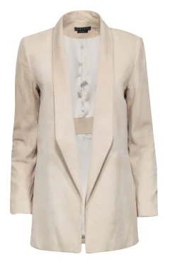 Alice & Olivia - Beige Suede Open Front Blazer Sz S