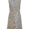 Alice & Olivia - Beige, Tan, & Brown Leopard Print Sleeveless Open-Back Dress Sz M