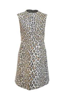 Alice & Olivia - Beige, Tan, & Brown Leopard Print Sleeveless Open-Back Dress Sz M