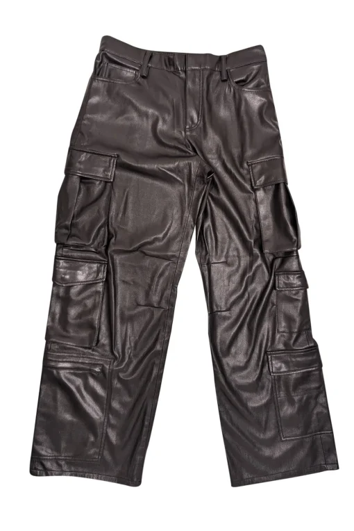 Alice & Olivia - Black Faux Leather Cargo Pants Sz 8