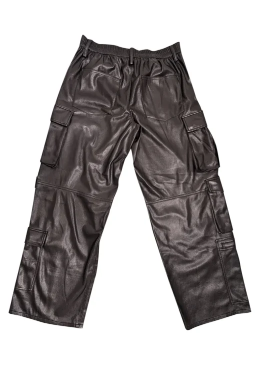 Alice & Olivia - Black Faux Leather Cargo Pants Sz 8