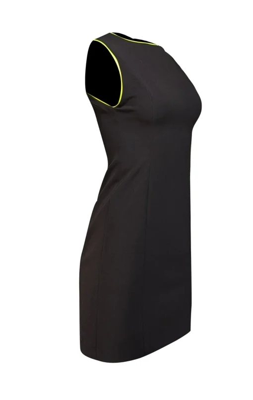 Alice & Olivia - Black Sleeveless Dress w/ Neon Trim Sz 2