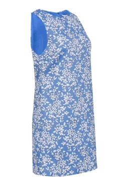 Alice & Olivia - Blue & White Floral Jacquard Sleeveless Dress Sz 8