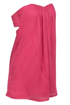Alice & Olivia - Bright Pink Crinkled Overlay Mini Dress Sz 0