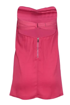 Alice & Olivia - Bright Pink Crinkled Overlay Mini Dress Sz 0