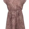 Alice & Olivia - Brown & Beige Patterned Silk Open Back Mini Dress Sz S