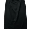 Alice & Olivia - Classic Black Wool Belted Pencil Skirt w/ Back Slit Sz 8