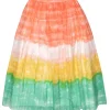 Alice & Olivia - Coral, White, Yellow & Green Ombre Maxi Skirt Sz 4