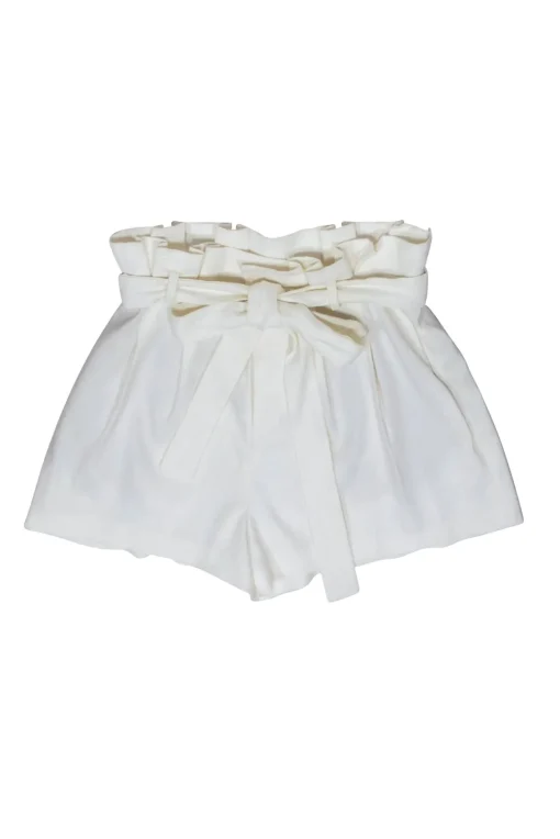 Alice & Olivia - Cream Belted Linen Shorts Sz 2