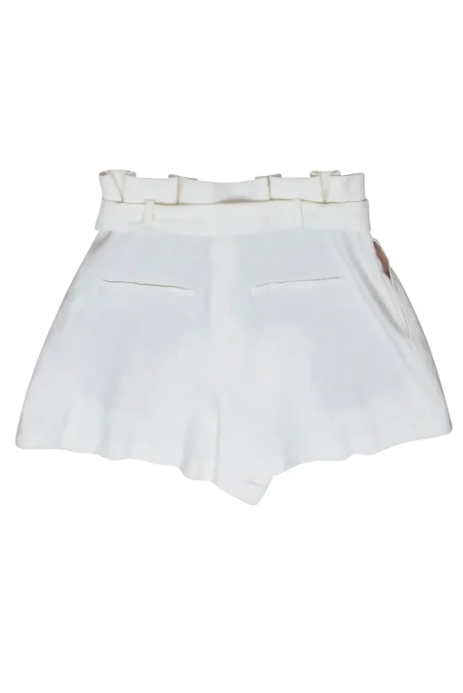 Alice & Olivia - Cream Belted Linen Shorts Sz 2