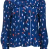 Alice & Olivia - Dark Blue & Multicolored Ice Cream Print Blouse Sz M