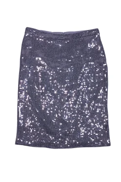 Alice & Olivia - Grey Sequined Pencil Skirt Sz 8