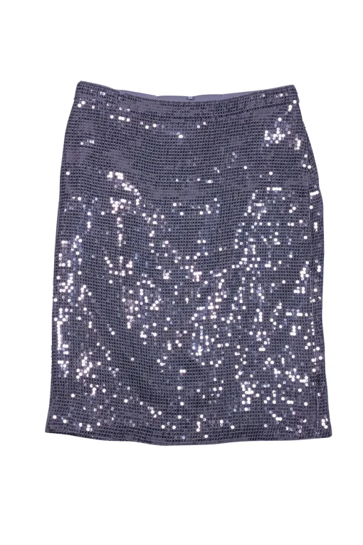 Alice & Olivia - Grey Sequined Pencil Skirt Sz 8