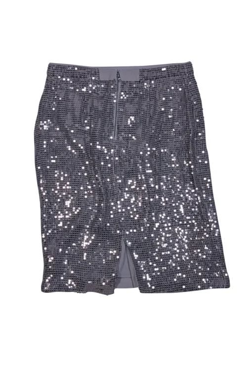 Alice & Olivia - Grey Sequined Pencil Skirt Sz 8
