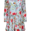 Alice & Olivia - Light Blue Floral Print Silk Mini Dress Sz 4