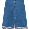 Alice & Olivia - Medium Wash Cropped Jeans w/ Pom Pom Trim Sz 27