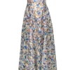 Alice & Olivia - Multicolor Metallic Floral Lace Strapless Gown Sz 6