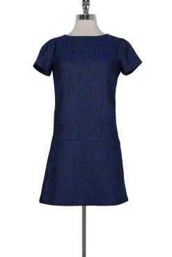Alice & Olivia - Navy & Black Drop Waist Dress Sz 2
