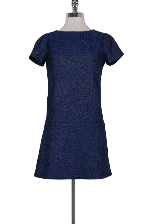 Alice & Olivia - Navy & Black Drop Waist Dress Sz 2