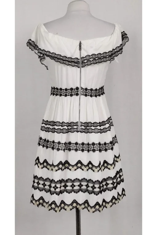 Alice & Olivia - Off-the-Shoulder White Embroidered Dress Sz 2
