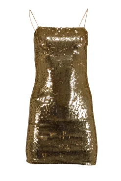 Alice & Olivia - Pale Gold Sequined Mini Dress Sz 4