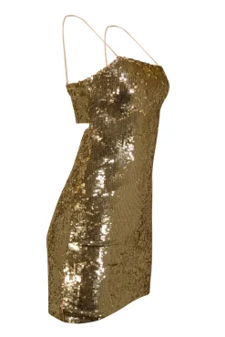 Alice & Olivia - Pale Gold Sequined Mini Dress Sz 4