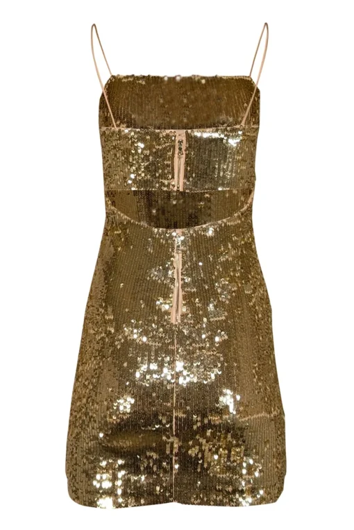 Alice & Olivia - Pale Gold Sequined Mini Dress Sz 4