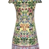 Alice & Olivia - Pale Yellow w/ Multicolor Floral Print Flutter Sleeve Dress Sz 2
