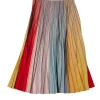 Alice & Olivia - Pastel Blue, Yellow, Red, & White Pleated Midi Skirt Sz 10