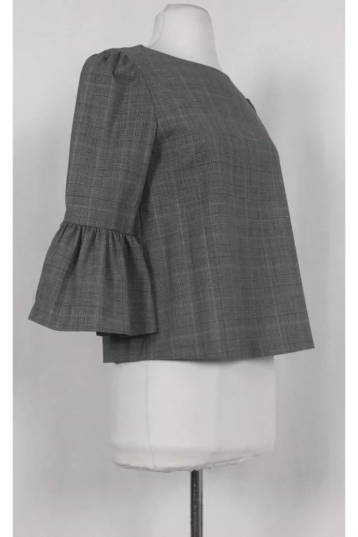 Alice & Olivia - Plaid Flutter Sleeve Top Sz XS