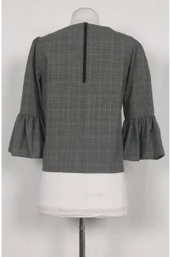 Alice & Olivia - Plaid Flutter Sleeve Top Sz XS
