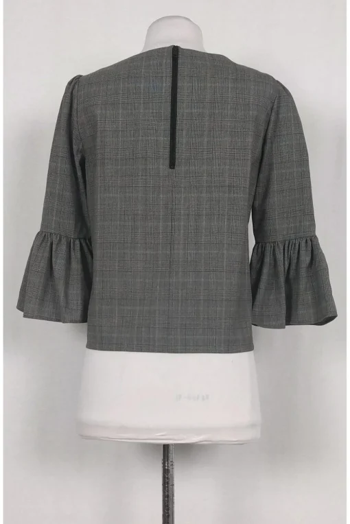 Alice & Olivia - Plaid Flutter Sleeve Top Sz XS