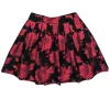Alice & Olivia - Red & Black Shimmer Rose Brocade Mini Skirt Sz 2