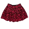 Alice & Olivia - Red & Black Rose Print Flared Skirt Sz 6