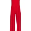 Alice & Olivia - Red Sleeveless Wide Leg Pleated Jumpsuit Sz 4