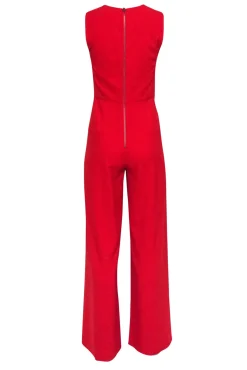 Alice & Olivia - Red Sleeveless Wide Leg Pleated Jumpsuit Sz 4