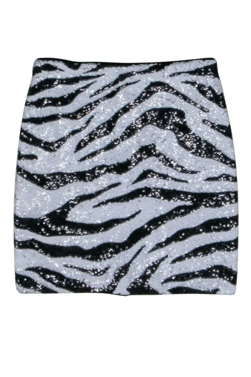 Alice & Olvia - Zebra Print Sequin Mini Skirt Sz 0