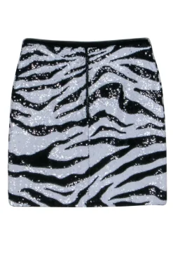 Alice & Olvia - Zebra Print Sequin Mini Skirt Sz 0