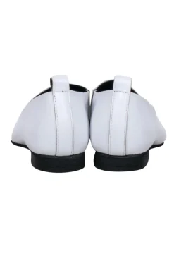 All Black - White Leather Flats Sz 6
