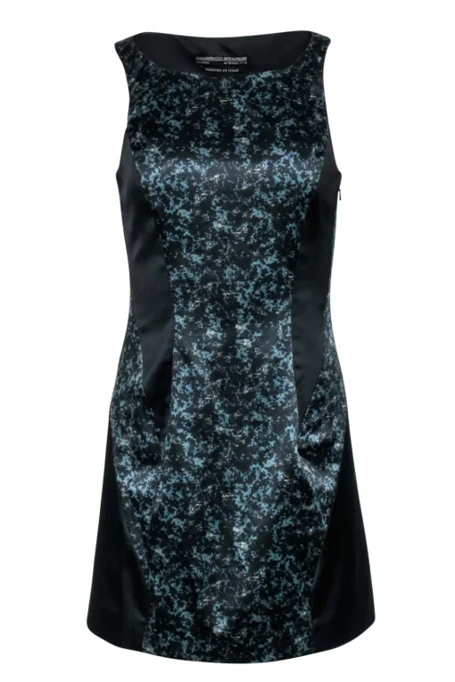 All Saints - Black & Green Marble Print "Heidi" Dress Sz 6