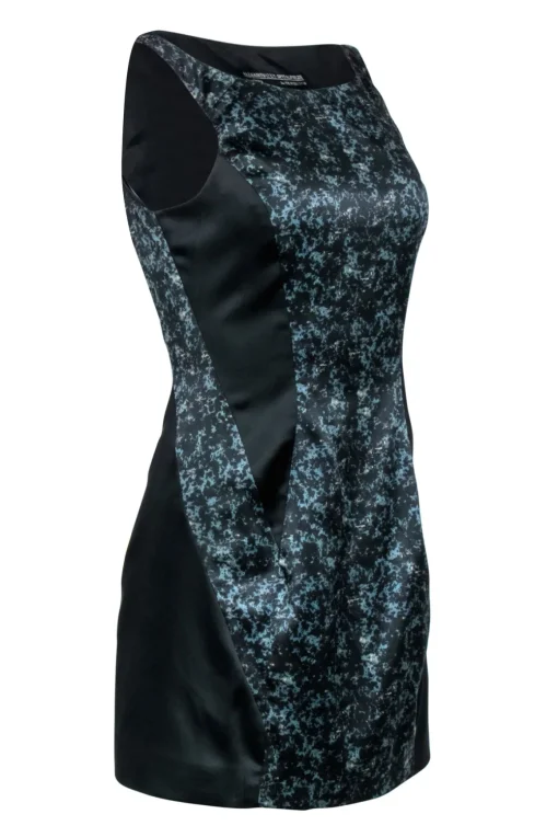 All Saints - Black & Green Marble Print "Heidi" Dress Sz 6