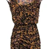 All Saints - Brown & Black Leopard Print Ruched Dress Sz 4