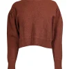 All Saints - Rust Orange Merino Wool Cropped Sweater Sz L