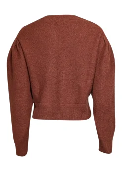 All Saints - Rust Orange Merino Wool Cropped Sweater Sz L