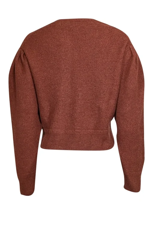 All Saints - Rust Orange Merino Wool Cropped Sweater Sz L