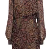 All Saints - Tan Leopard Print Ruffled "Elodie" Dress Sz 8