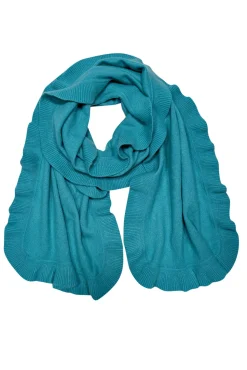 Alpine Cashmere - Turqouise Cashmere Ruffle Shawl
